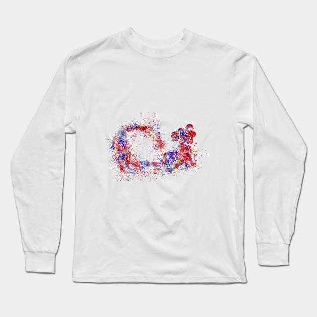 American football player Long Sleeve T-Shirt by RosaliArt